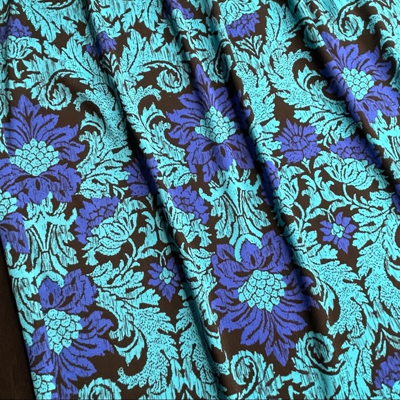 Roz & Ali Sleeveless Career Style Blue Floral Print Blouse - Size L - Picture 2 of 6